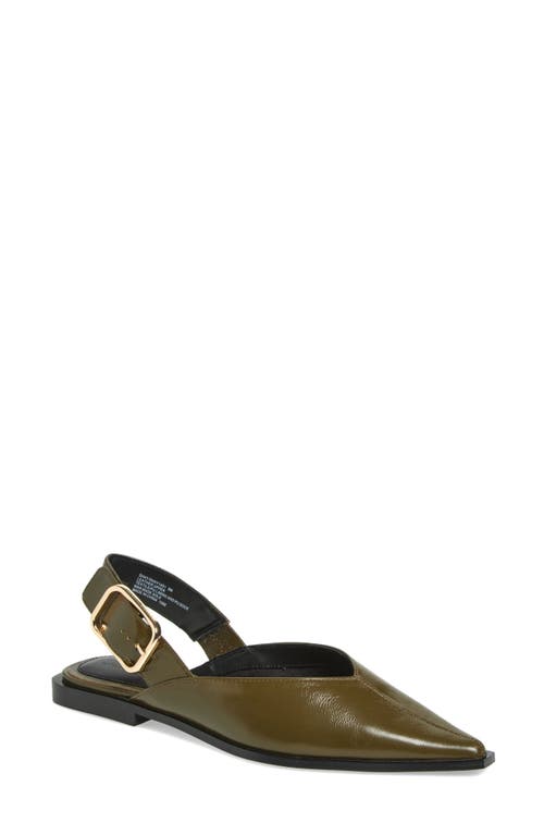 Steve Madden Shay Pointed Toe Slingback Flat In Green