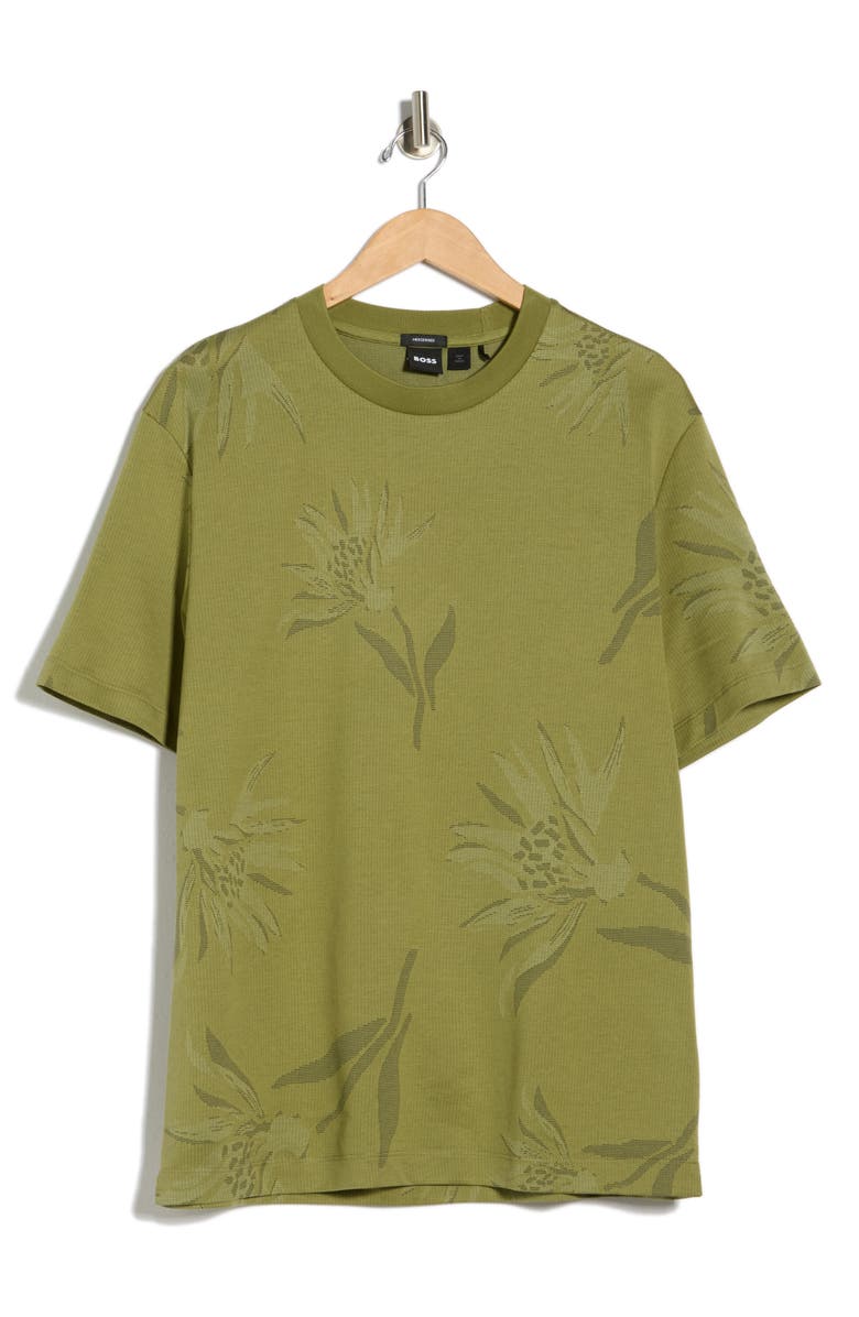 BOSS Taut Floral T-Shirt, Main, color, Medium Green