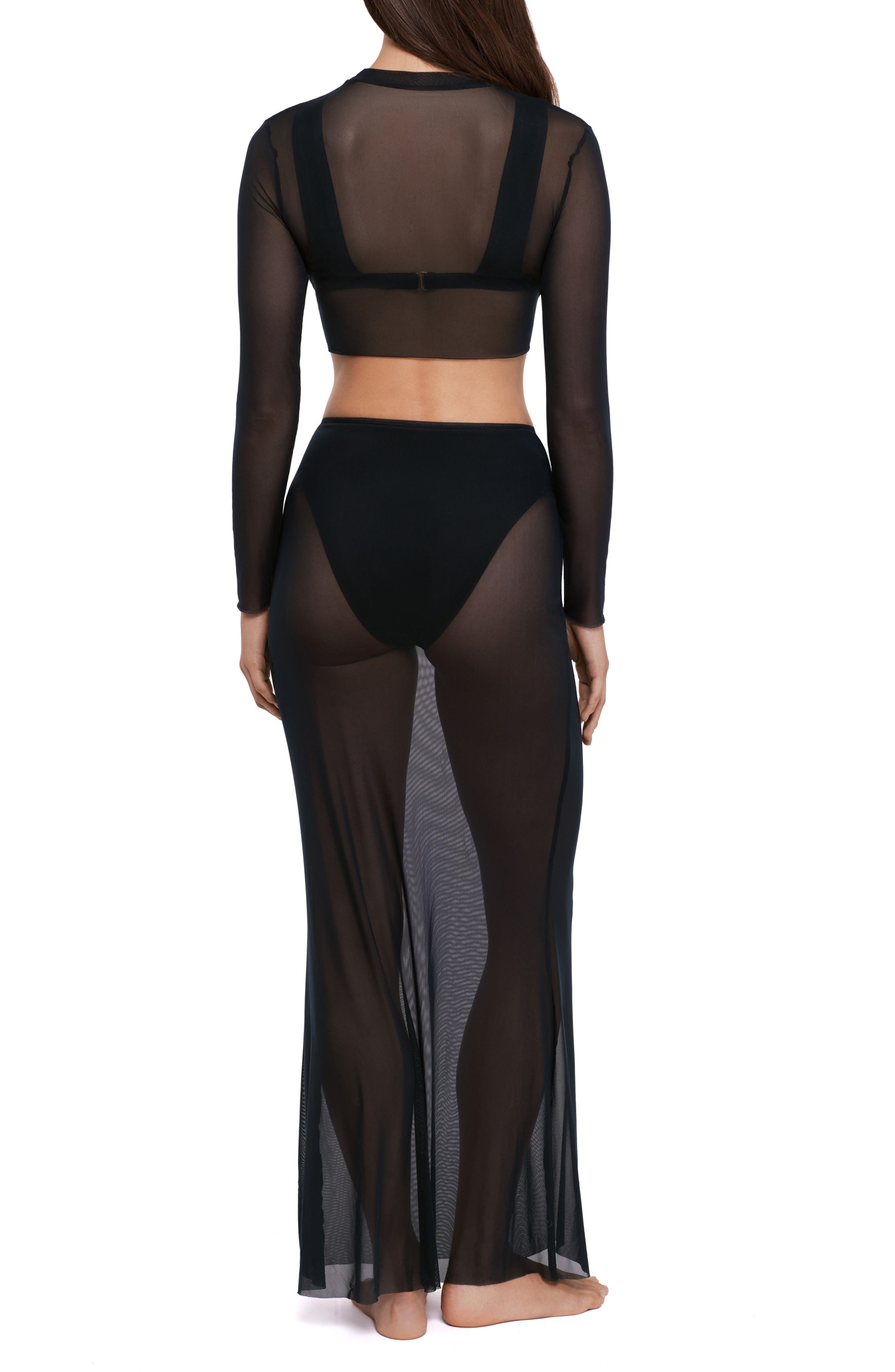 Sheer Mesh Crop Cover-Up Top - image 2