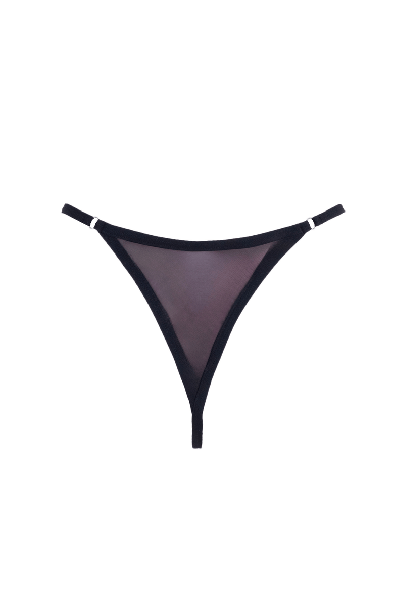 Lustrous Sheer Micro G-string Thong, Alternate, color, BLACK