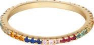 Adornia 14K Gold Plated Rainbow Cubic Zirconia Eternity Band Ring