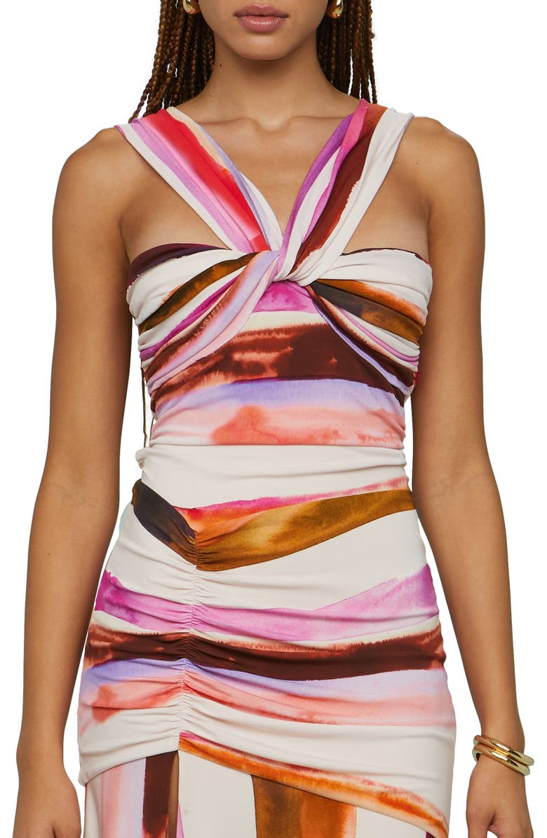 AMUR Casi Printed Jersey Midi Dress, Alternate, color, 