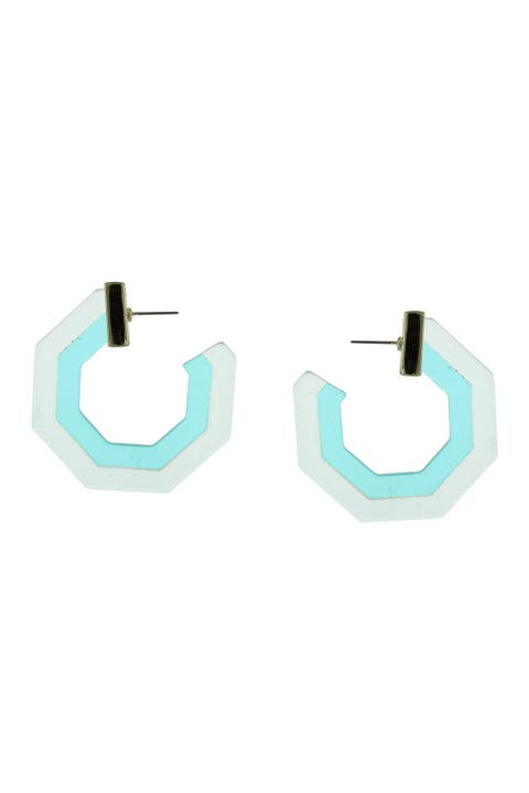 Jaila Hexagonal Hoop Earrings
