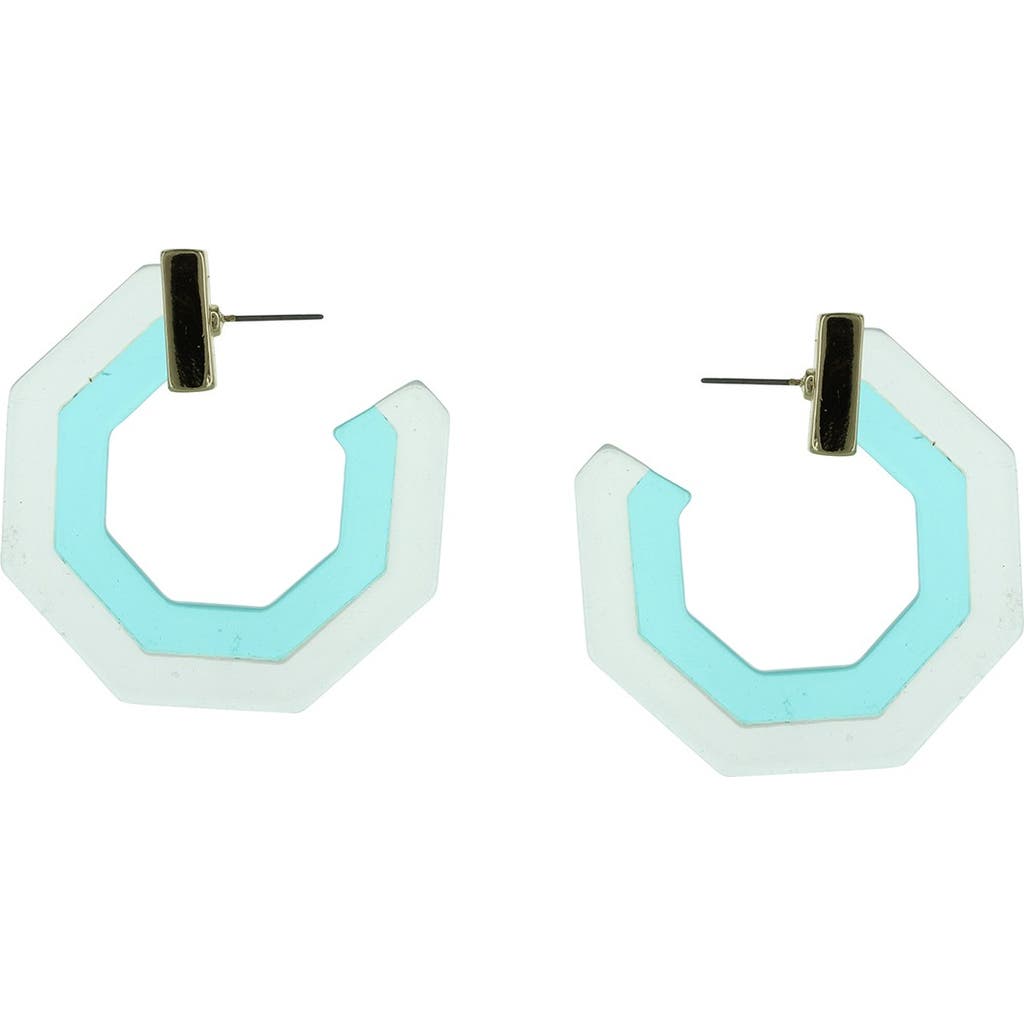 Olivia Welles Jaila Hexagon Hoop Earrings In Multi