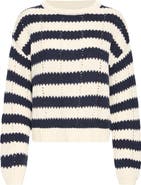 ICHI Befila Striped Crewneck Sweater