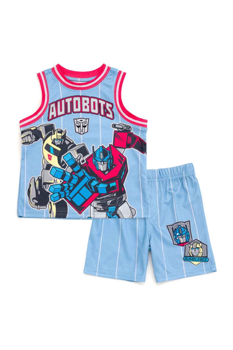 Athletic Tank Top & Shorts Set, Main, color, Blue