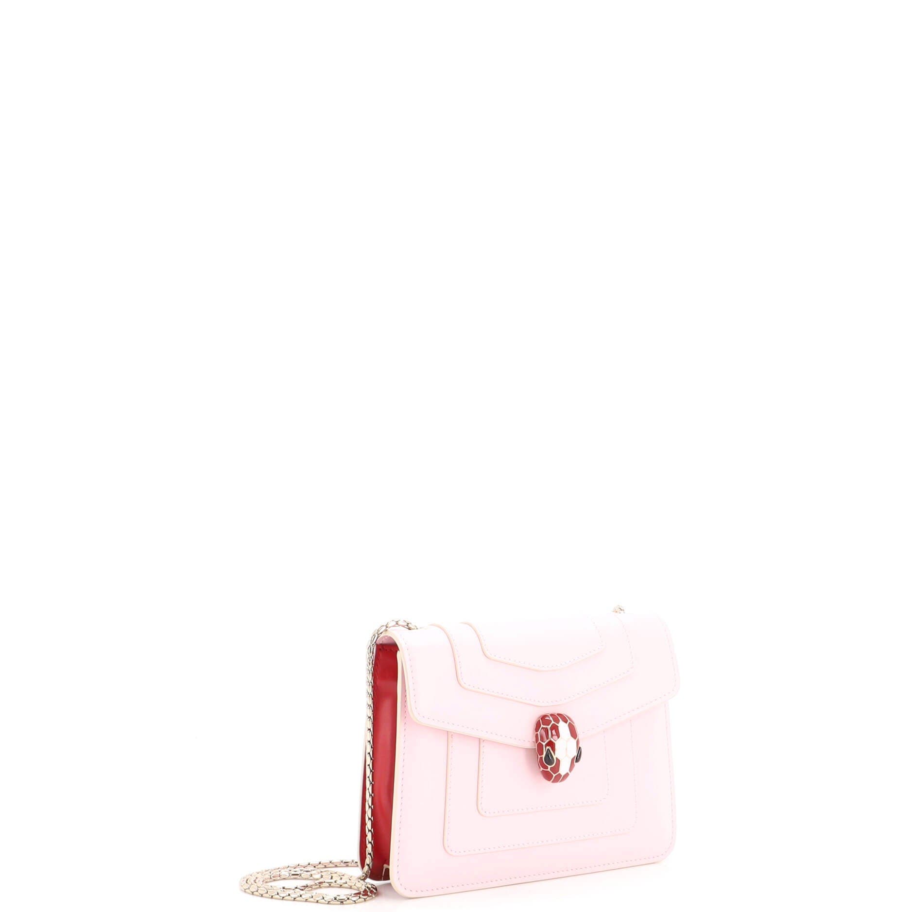 Serpenti Forever Square Shoulder Bag Leather Small, Alternate, color, Pink