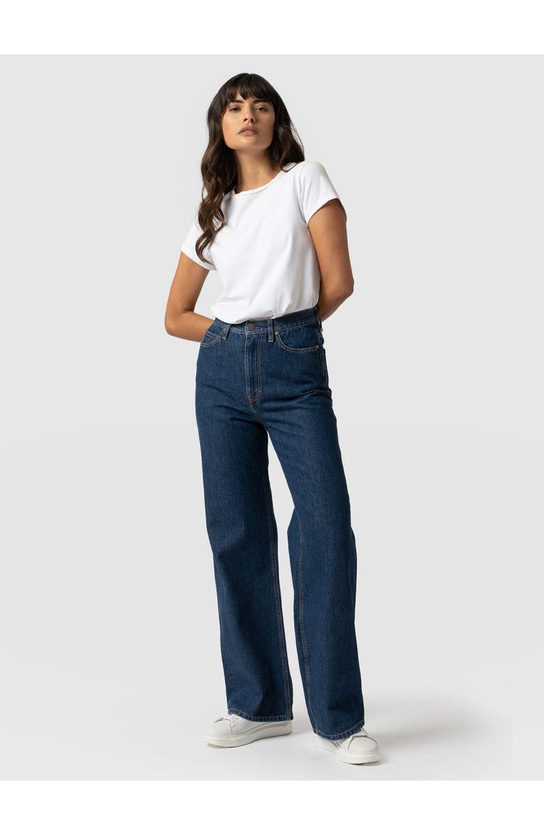 Saint + Sofia Wide Leg Jeans, Alternate, color, Indigo Blue