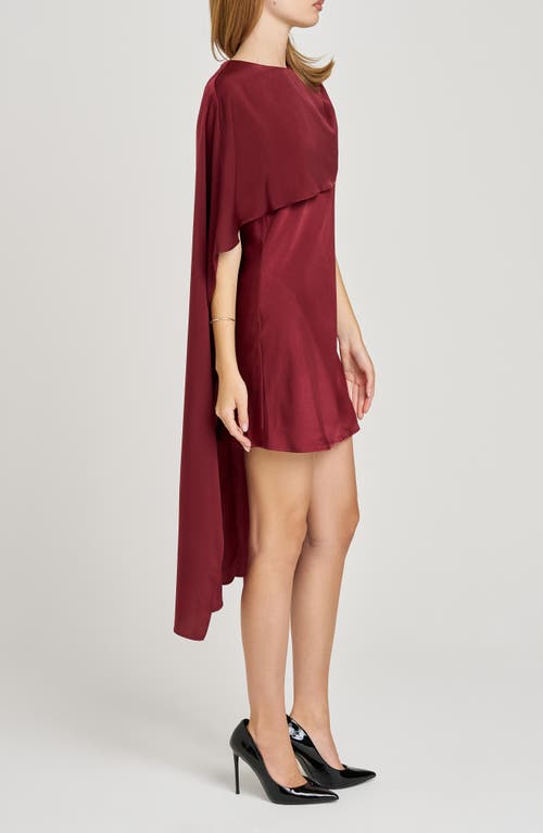 Wayf X Sara Walker Elle Capelet Satin Minidress In Red