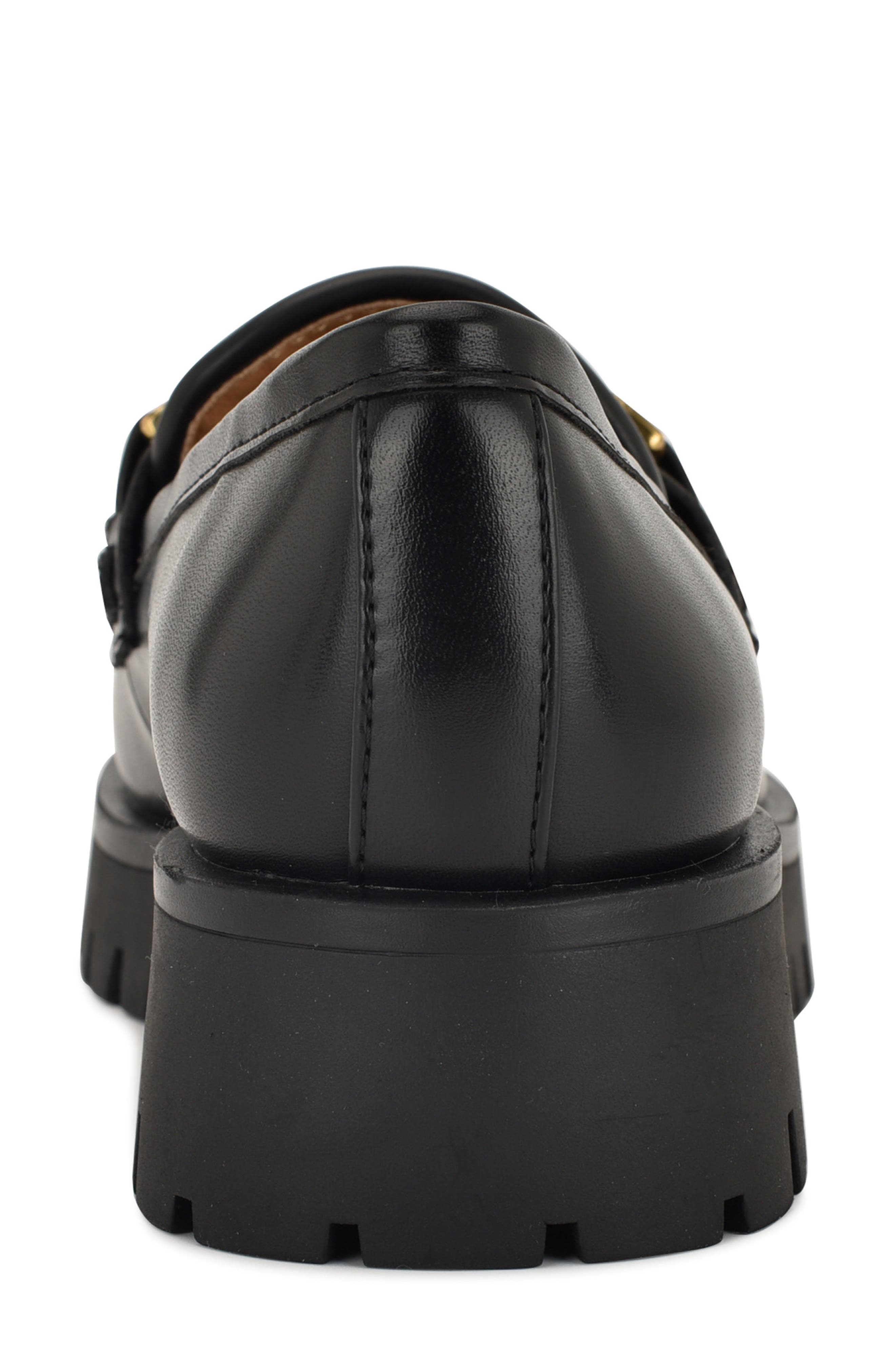 Nine West Gables Genuine Calf Hair Lug Sole Loafer, Alternate, color, Black 001