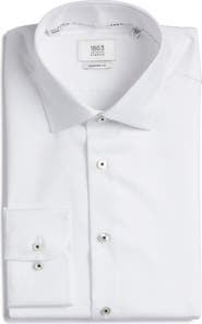 1863 by Eterna Modern Fit Dot Pattern Non-Iron Cotton Dobby Dress Shirt
