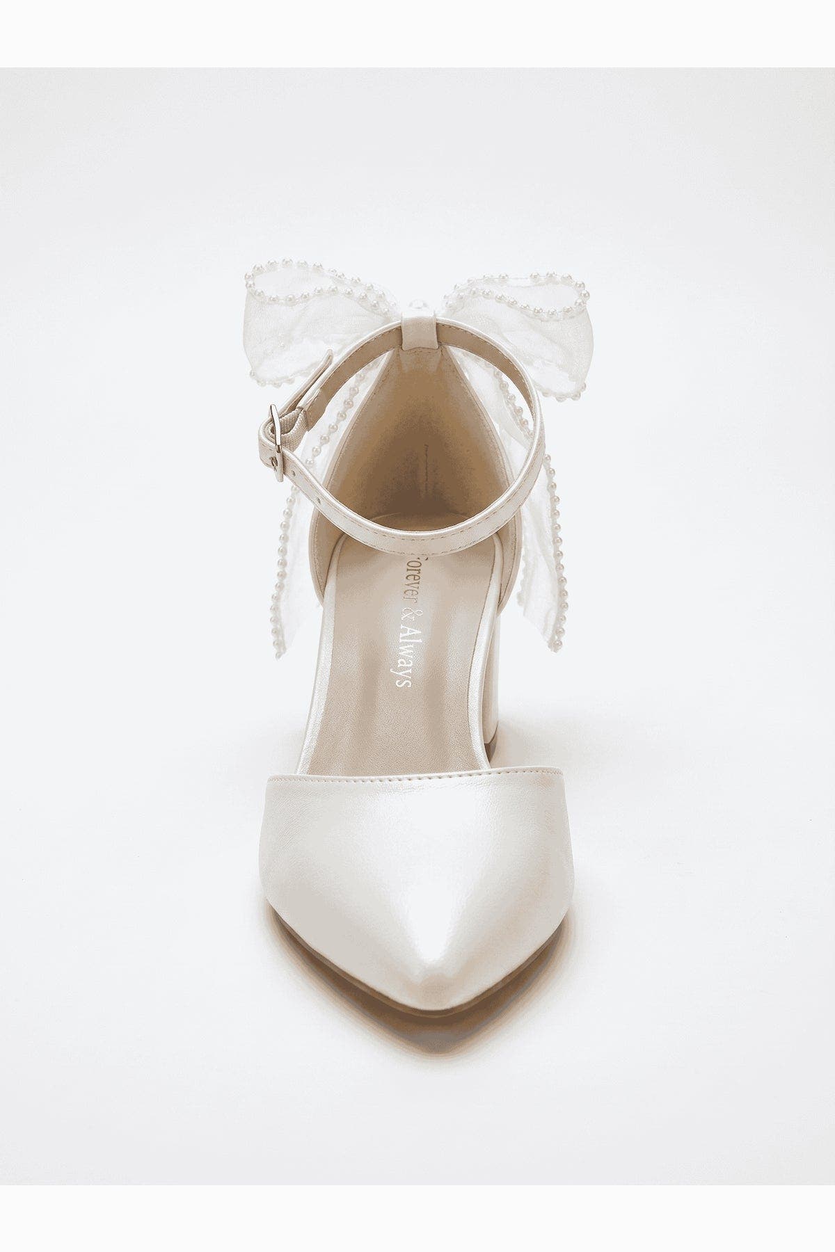 Forever & Always Shoes Rosavelle Pointed Toe Block Heel Bridal Sandal, Alternate, color, 