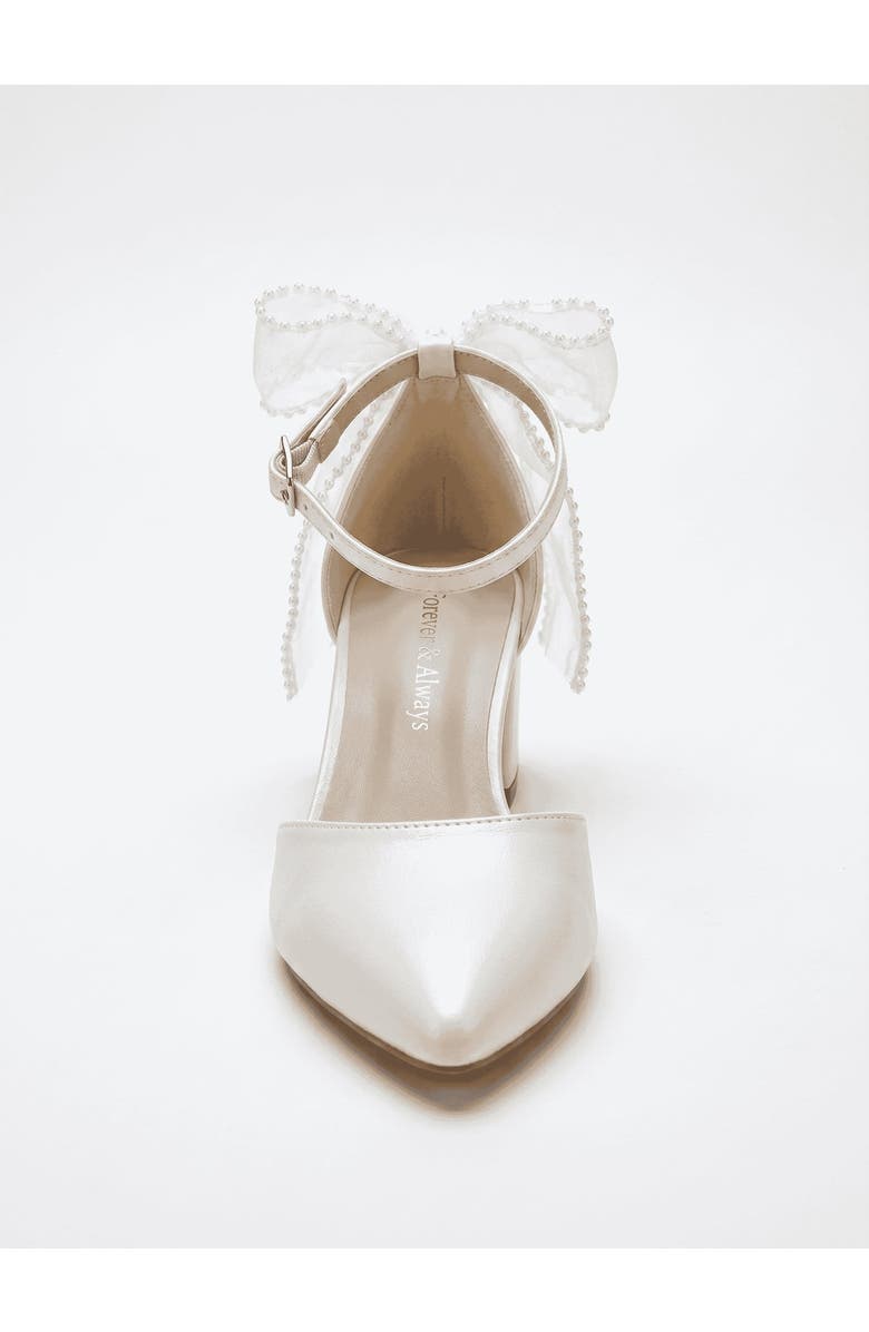 Forever & Always Shoes Rosavelle Pointed Toe Block Heel Bridal Sandal, Alternate, color,
