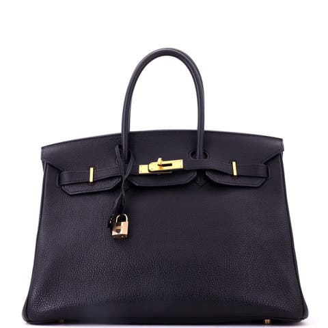 Birkin Handbag Black Togo with Gold Hardware 35