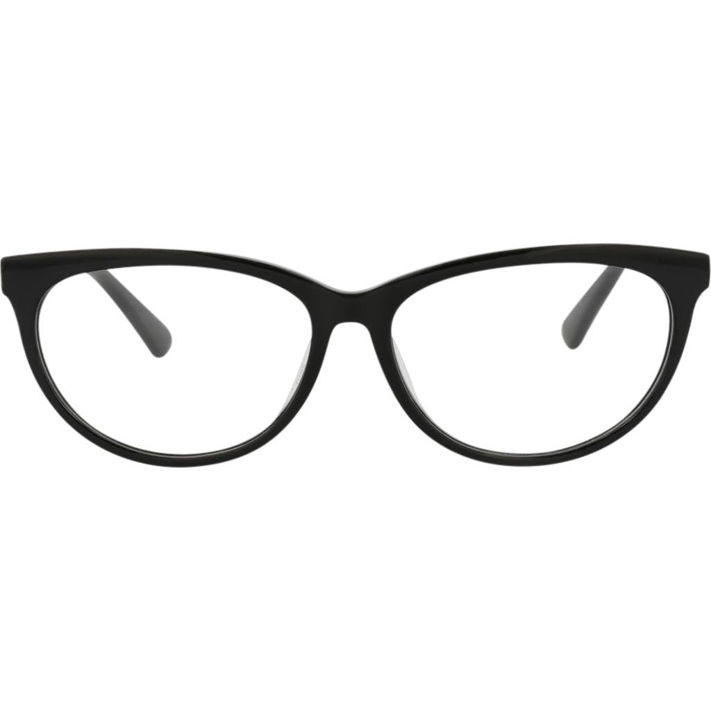 Alexander Mcqueen Mcqueen 53mm Cat Eye Optical Glasses In Black Black Transparent