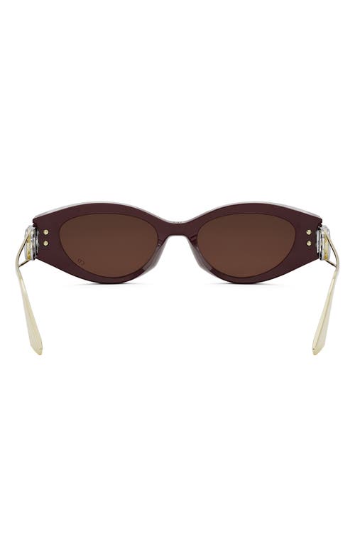 Dior 30montaigne B6i 51mm Oval Sunglasses In Shiny Bordeaux/bordeaux