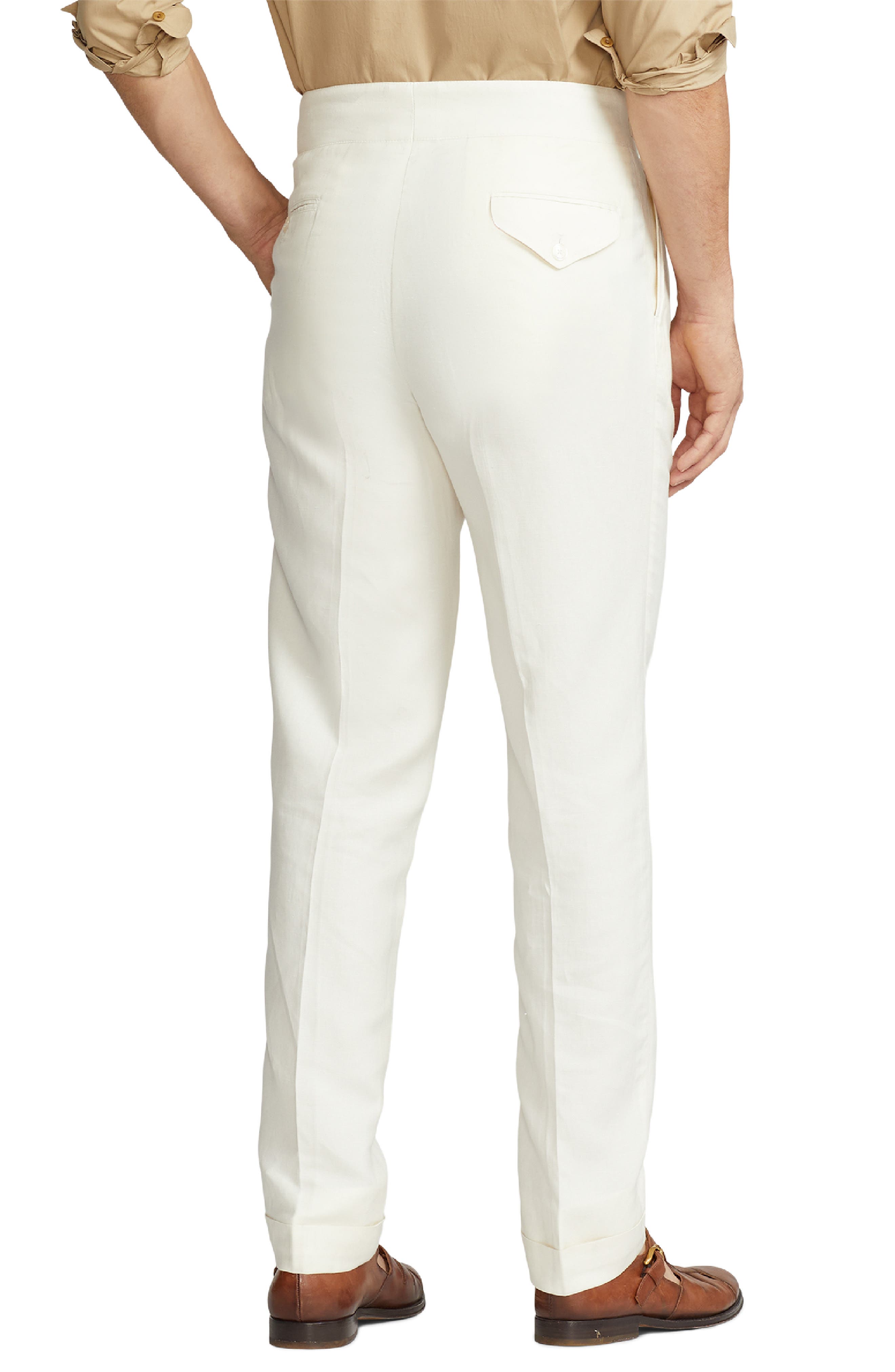 Gregory Flat Front Silk & Linen Canvas Trousers - image 2