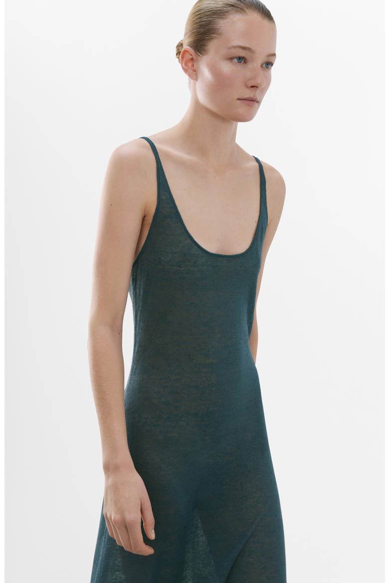Linen Blend Midi Dress, Alternate, color, NIGHT BLUE