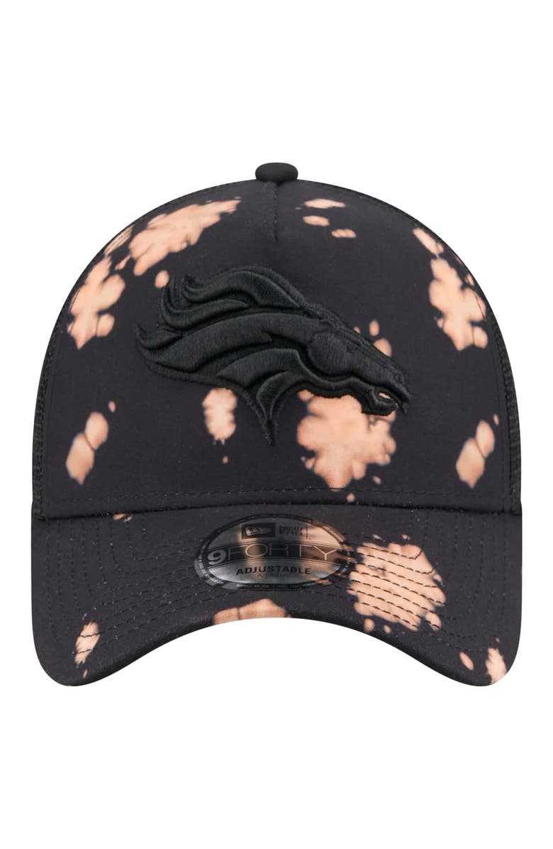 New Era Men's New Era Black Denver Broncos Bleached 9FORTY A-Frame Adjustable Hat, Alternate, color, Black