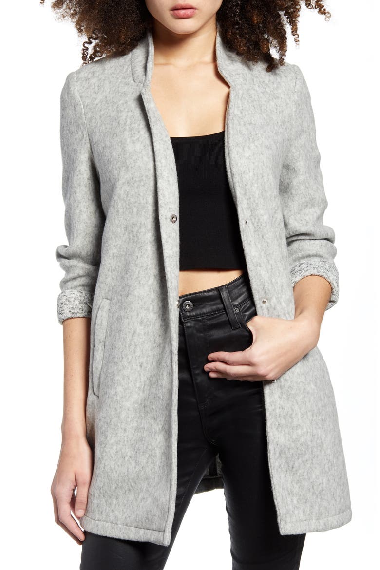 Katrine Brushed Jacket, Main, color, LIGHT GREY MELANGE