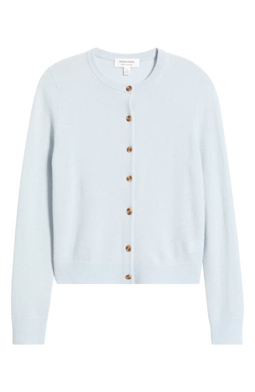 Nordstrom Cashmere Crewneck Cardigan In Blue
