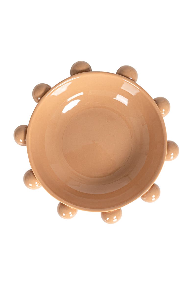 9.75-Inches Stoneware Bowl with Orbs and Reactive Glaze, Nude, Alternate, color, Nude