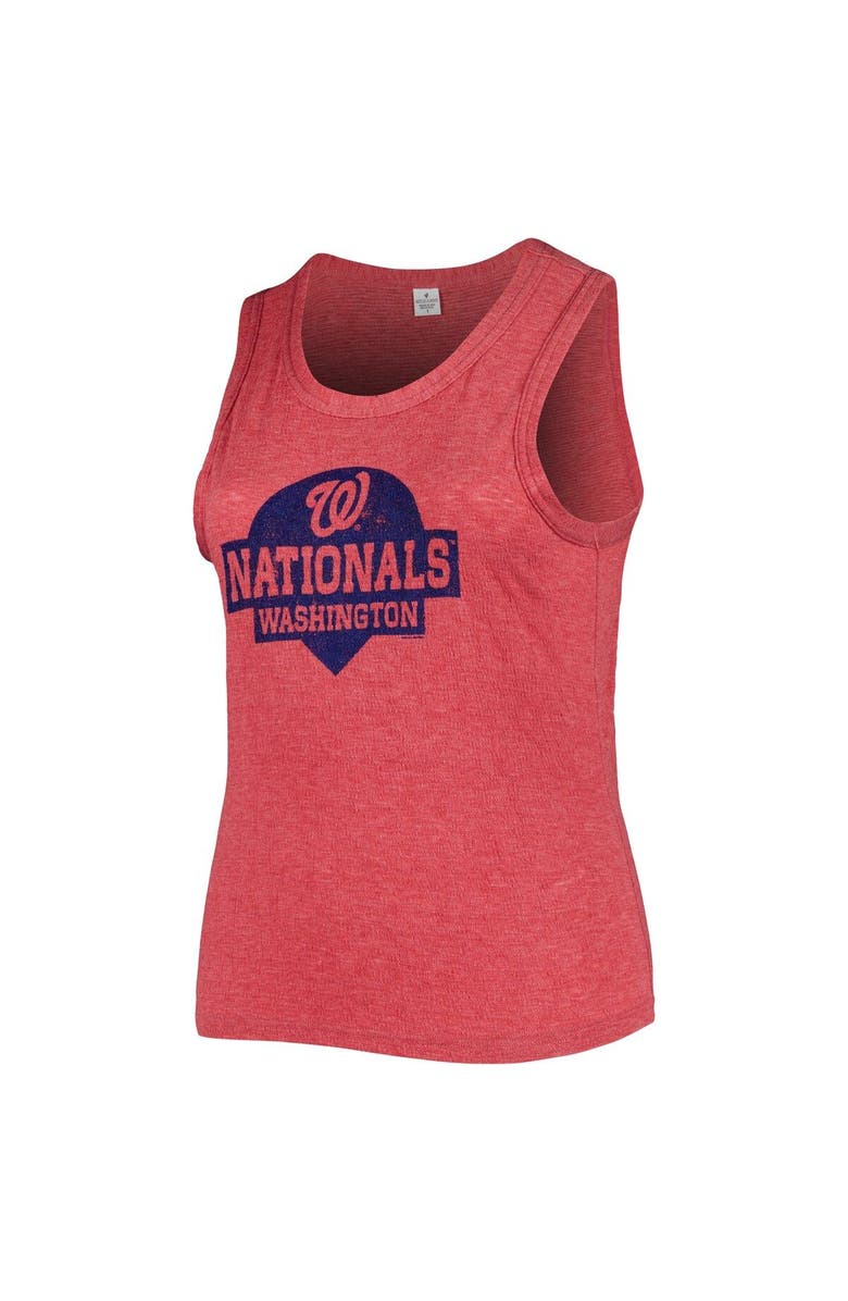 SOFT AS A GRAPE Women's Soft as a Grape Red Washington Nationals Plus Size High Neck Tri-Blend Tank Top, Alternate, color, Red
