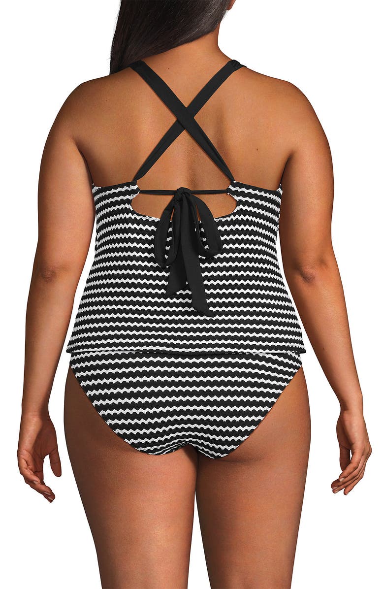 Lands' End Crochet High Neck Tankini Top, Alternate, color, 