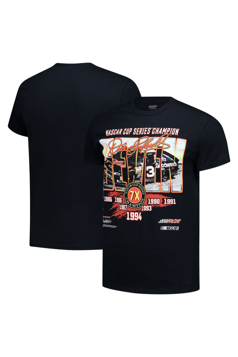 Men's Checkered Flag Sports Black Dale Earnhardt 1-Spot Seven Championships T-Shirt, Main, color, Black