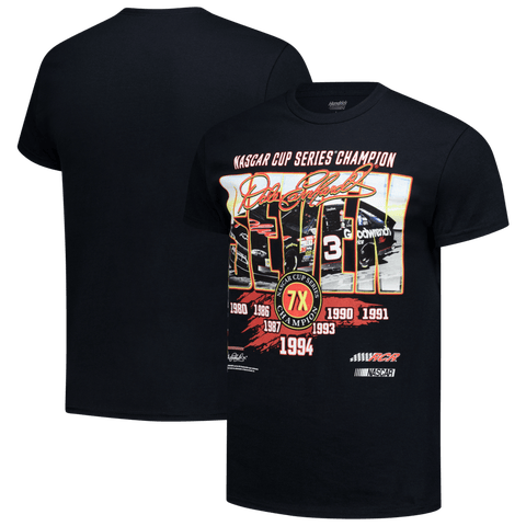 Men's Checkered Flag Sports Black Dale Earnhardt 1-Spot Seven Championships T-Shirt