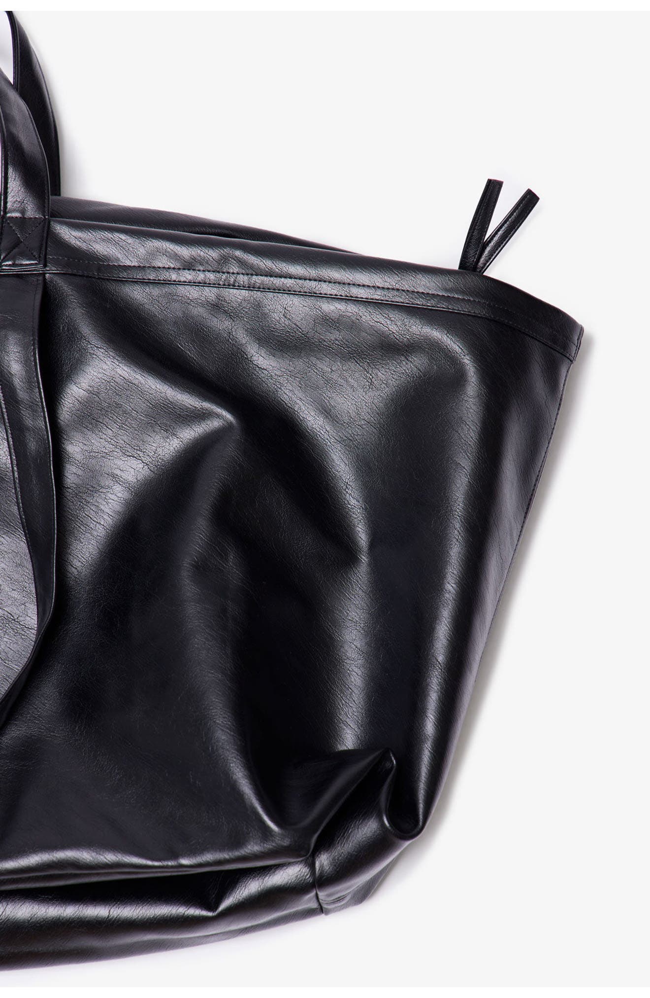 mnml Faux Leather Weekend Bag, Alternate, color, Black