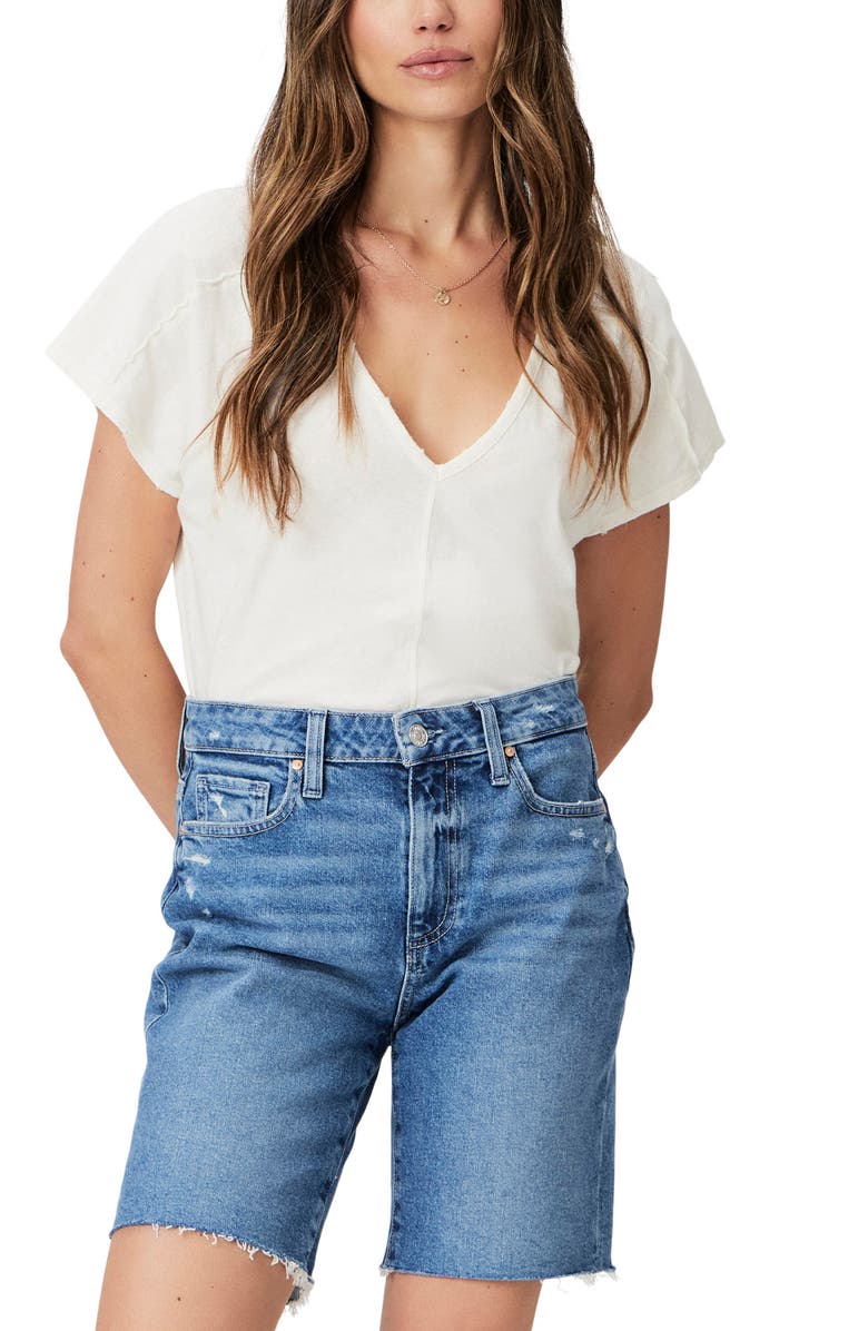 PAIGE Sammy Raw Hem Denim Shorts, Alternate, color,