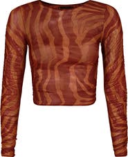ViX Paula Hermanny Sundown Mira Long Sleeve Crop Cover-Up Top