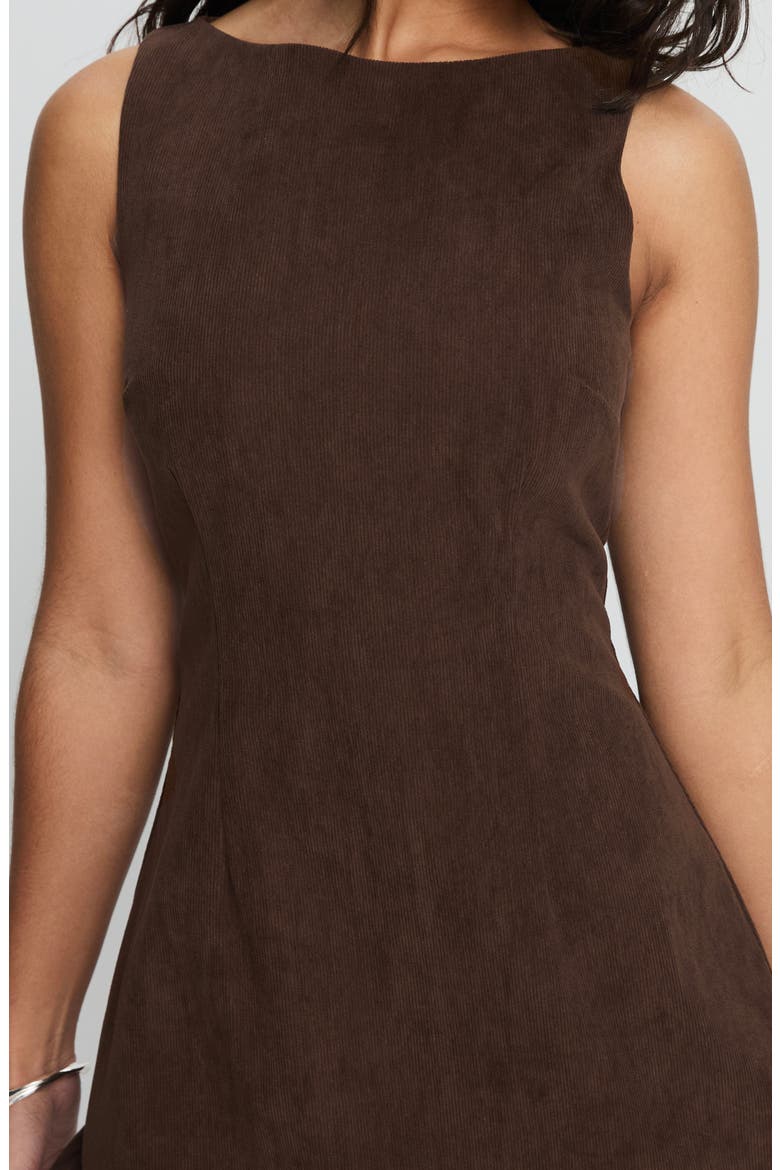 Alfalfa Sleeveless Corduroy Minidress, Alternate, color, CHOCOLATE
