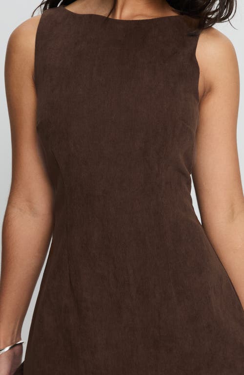 Princess Polly Alfalfa Sleeveless Corduroy Minidress In Brown