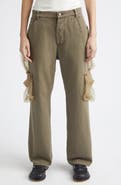 Magliano Cantiere Sheer Pocket Cotton Canvas Wide Leg Pants