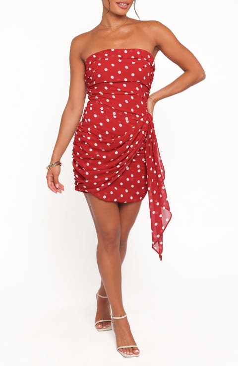 Kristen Polka Dot Strapless Minidress