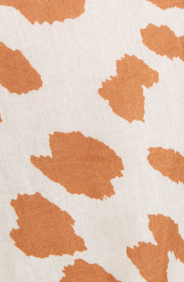 Nanushka Alayna Ocelot Print Organic Cotton Halter Jumpsuit, Alternate, color, 