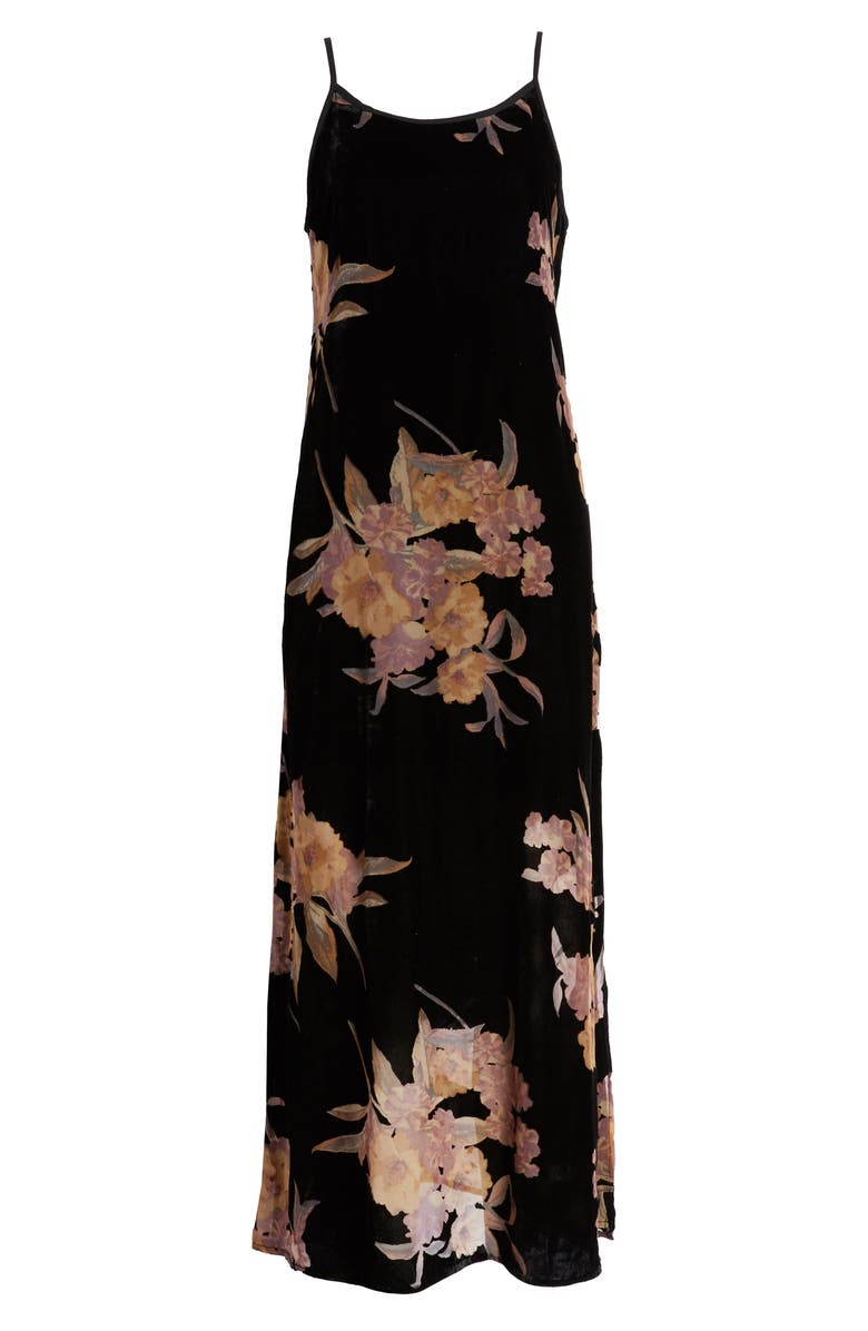 Band of Gypsies Mallorey Floral Print Velvet Dress, Alternate, color,