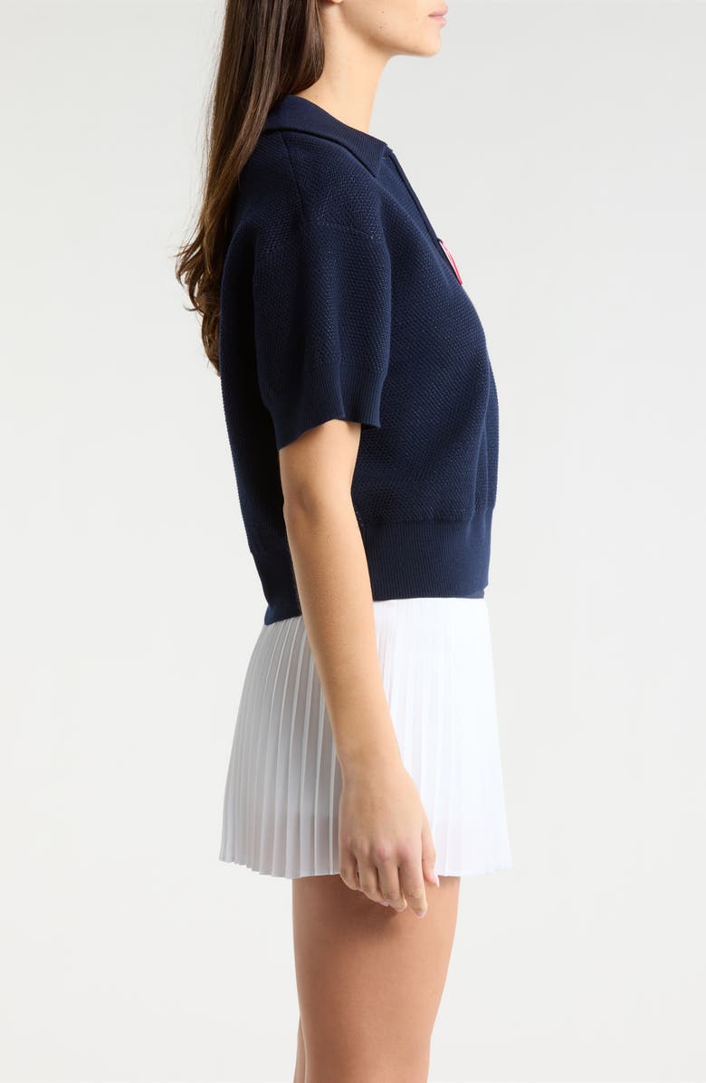 G/FORE Merino Wool Blend Short Sleeve Quarter Zip Sweater, Alternate, color, Twilight