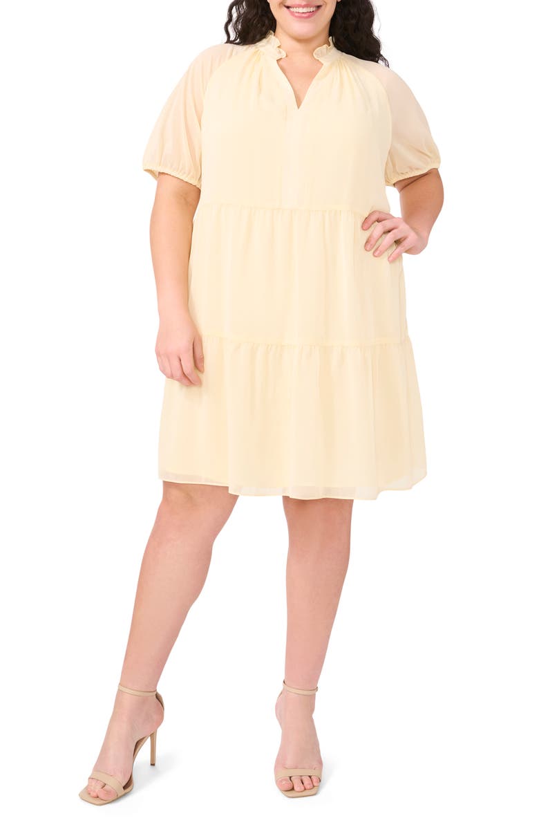 CeCe Tiered Ruffle Neck Babydoll Dress, Main, color, 