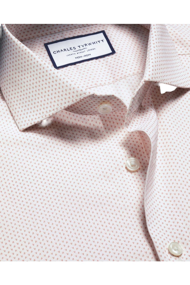 Geo Print Non-Iron Stretch Twill Shirt, Alternate, color, White