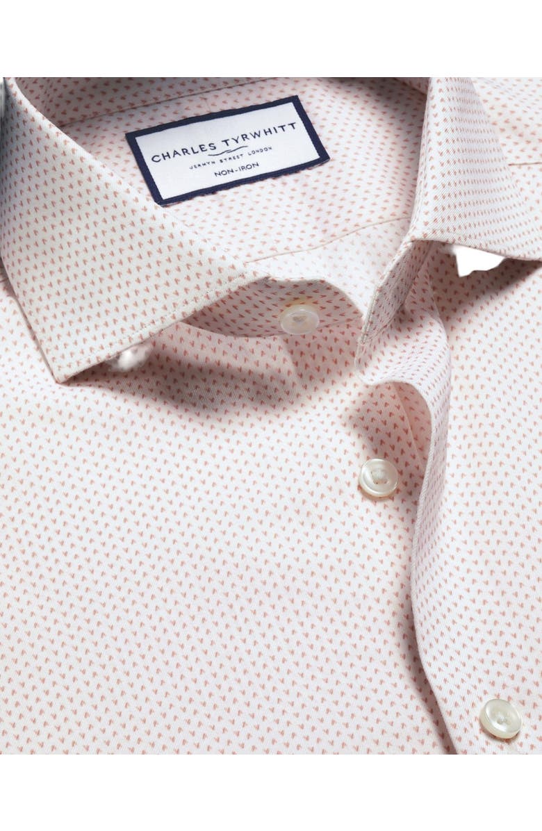 Charles Tyrwhitt Geo Print Non-Iron Stretch Twill Shirt, Alternate, color, White