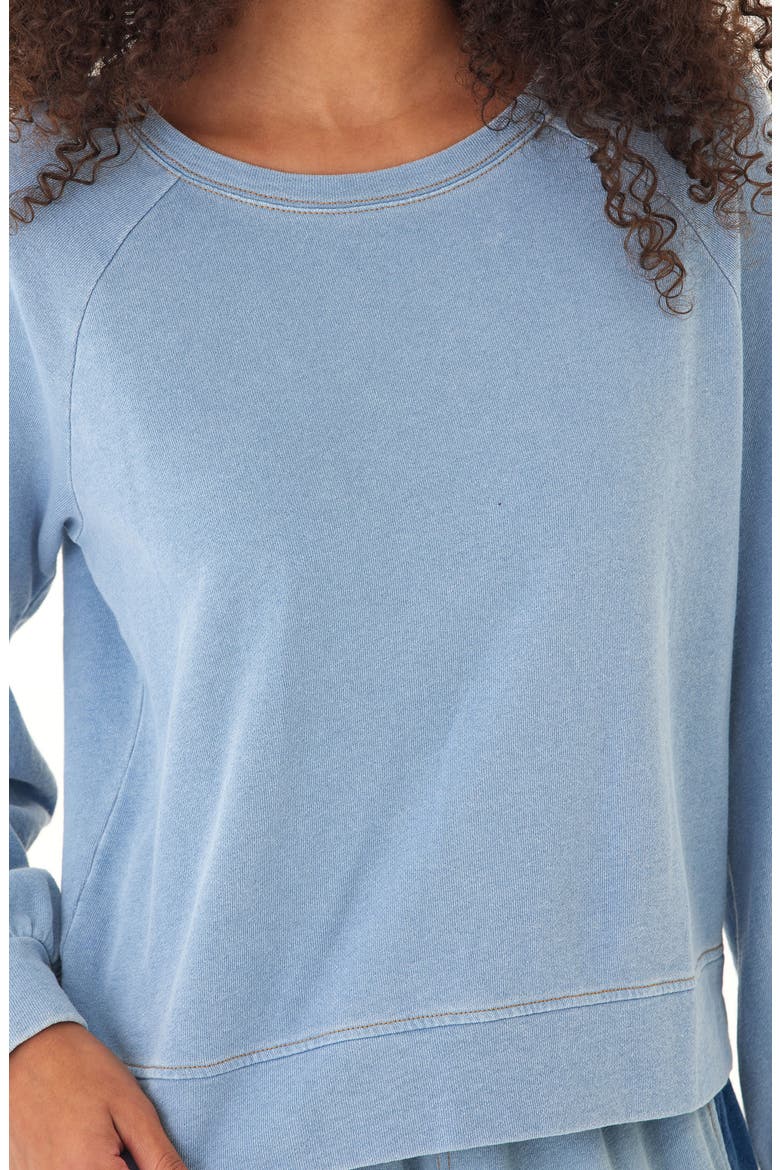 Mabel Organic Cotton Blend Denim Sweatshirt, Alternate, color, LIGHT WASH