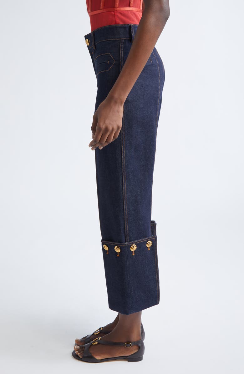 Zimmermann Rebellion Crop Straight Leg Jeans, Alternate, color, Night Sky