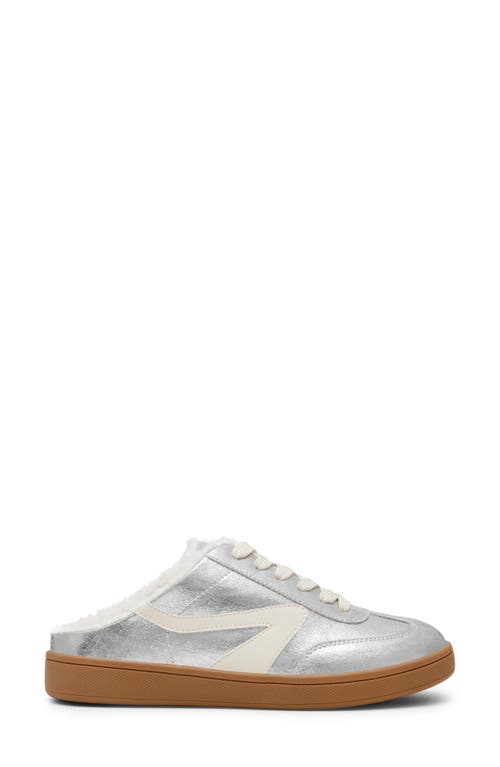 Dolce Vita Dv By  Vitally Faux Shearling Lined Mule Sneaker In Silver Plush