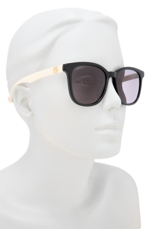 Gucci 55mm Round Sunglasses In Black