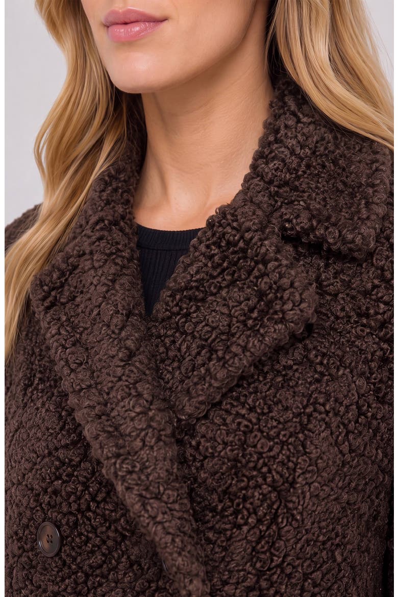 Double Breasted Faux Fur Coat, Alternate, color, TEDDY BROWN