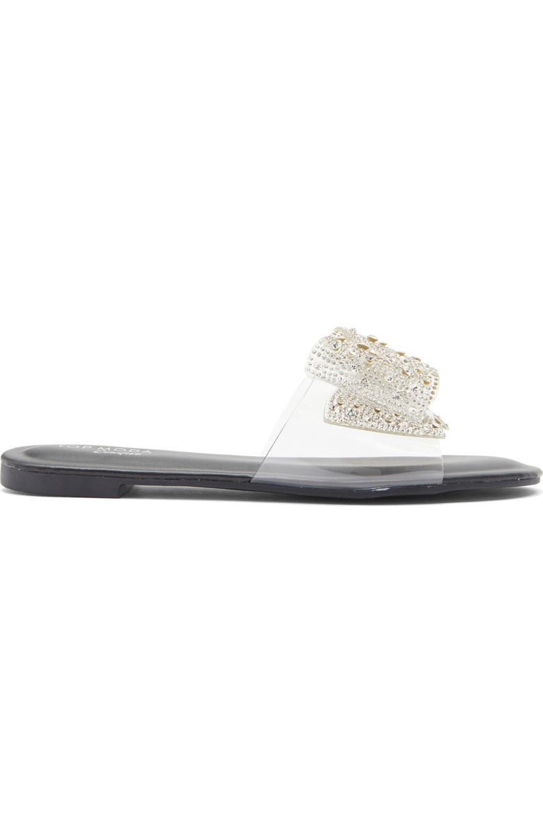 TOP MODA Peach Bow Slide Sandal, Alternate, color, Black