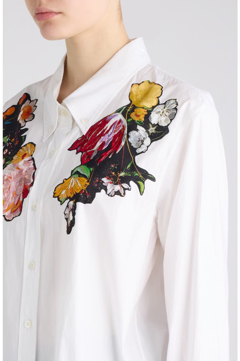 Embroidered Cotton Shirt, Alternate, color, WHITE
